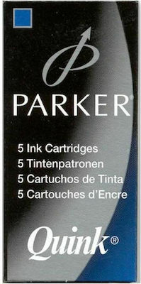 Parker Quink Ανταλλακτικό Μελάνι για Πένα σε Μπλε χρώμα 5τμχ
