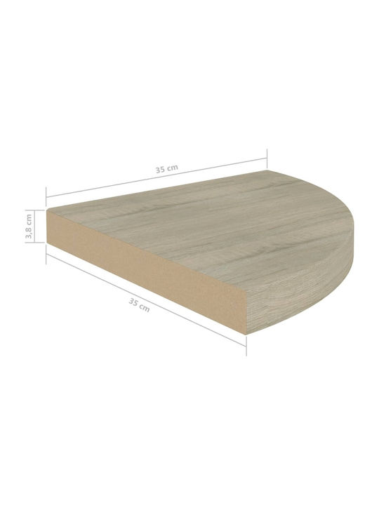 Eckwandregale S/4 Eichenholz 35x35x3,8cm
