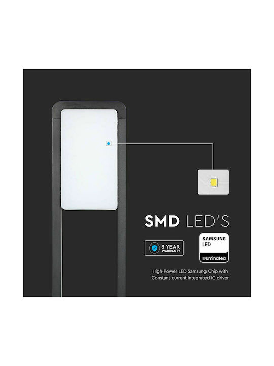 V-TAC Външна Стояща Лампа Малък Пост LED 10W с Топло Бяла Светлина IP65 Черна
