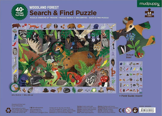 Παιδικό Puzzle Woodland Forest για 4+ Ετών 64pcs Mudpuppy
