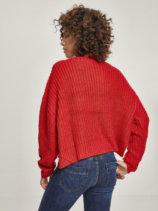 Urban Classics Women's Long Sleeve Sweater Red