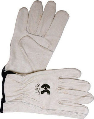 Ergo Gloves for Work Driver White Leather Guide