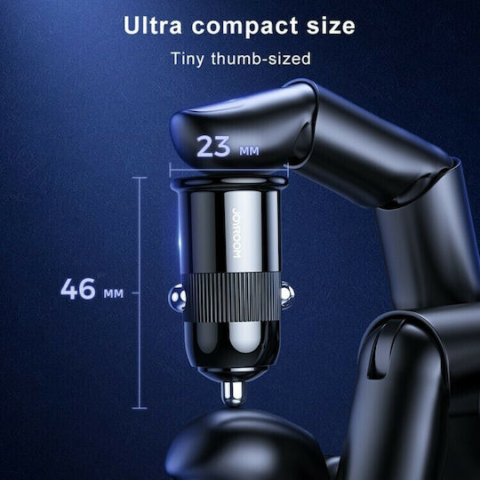 Joyroom C-A06 Car Charger 15W 3.1A with Ports: 2xUSB Black Color