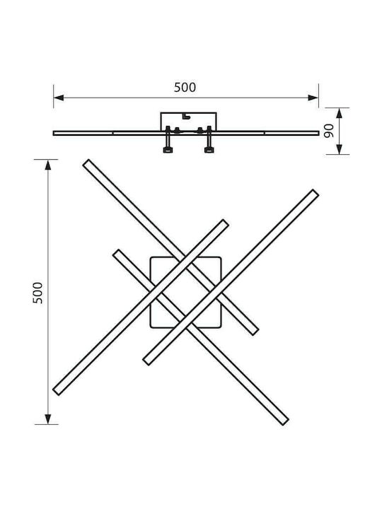 Vivalux Vector Ceiling Mount Light 50cm White with Integrated LED