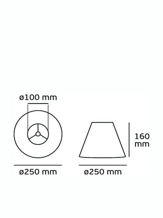 VK Lighting Καπέλο Φωτιστικού 25x25εκ.
