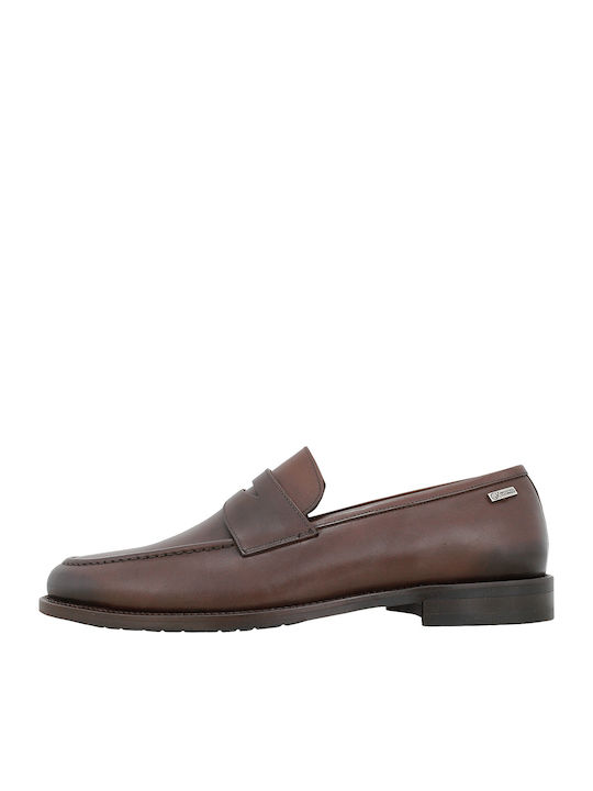 GK Uomo 5417 Men's Leather Loafers Brown