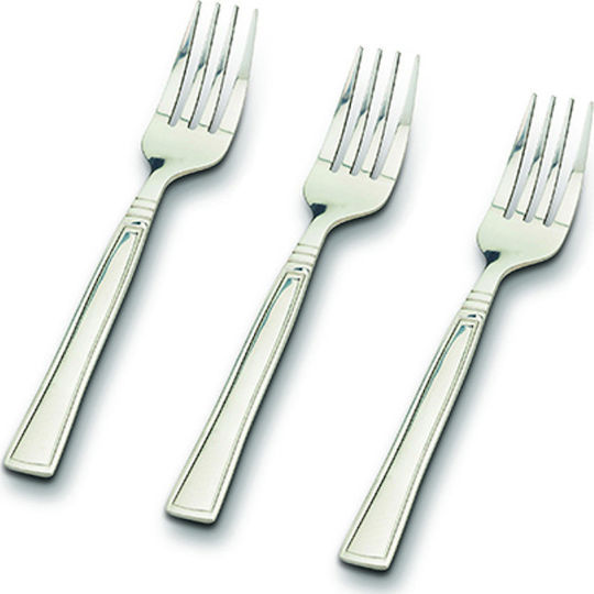 Nava Inox Fruit/Dessert Fork Set Silver Acer 14cm 3pcs