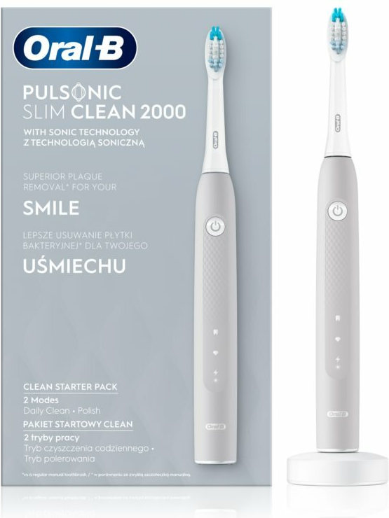 Oral-B Pulsonic Slim Clean 2000 Ηλεκτρική Οδοντόβουρτσα Grey | Skroutz.gr