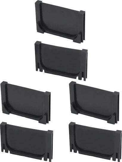 vidaXL Plastic Canal Duș cu Dimensiune 100x12.5cm Negru 3buc