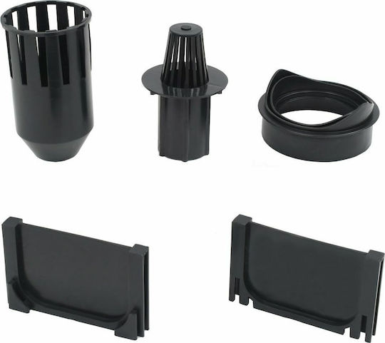 vidaXL Plastic Canal Duș cu Dimensiune 100x12.5cm Negru 6buc