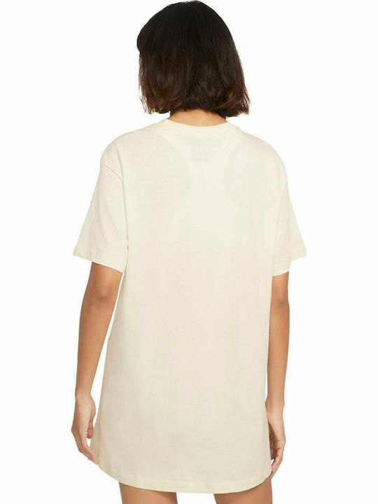 Sportswear Essential Summer Mini Athletic T-Shirt Short Sleeve Beige Dress