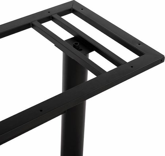Freebox Stand de masă din Metal cu Regulator Șah mat negru 57x54x72.5cm