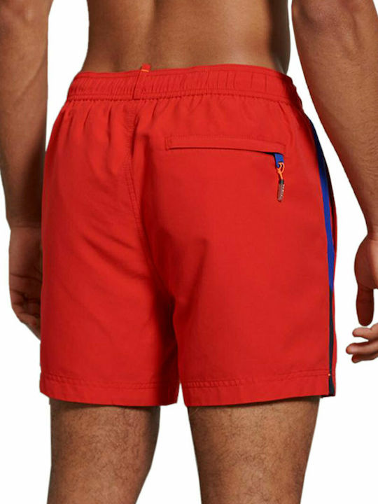 Superdry Beach Volley Herren Badebekleidung Shorts Flag Red Gestreift