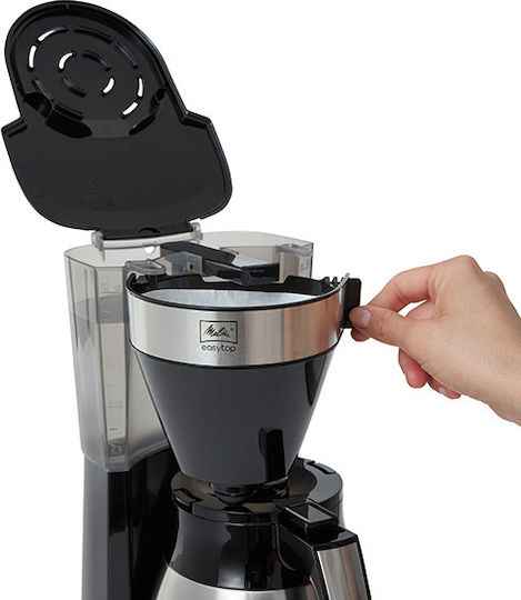 Melitta Easy Top Therm II Steel Καφετιέρα Φίλτρου 1050W Stainless Steel