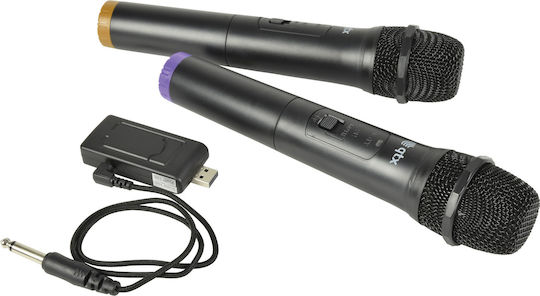 QTX Sound U-MIC USB Dual Handheld UHF Wireless System Set Kabelloses Δυναμικό Mikrofon Handgemacht für Gesang