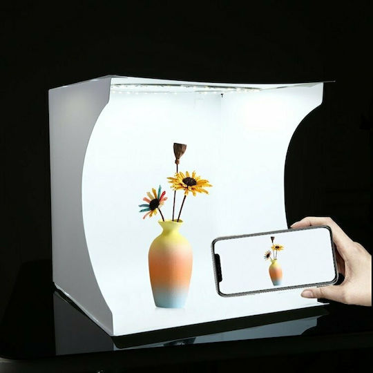 Puluz Folding Portable Ring Light Studio Box Photo Box Lighted with Multiple Backrounds 30x30x30cm