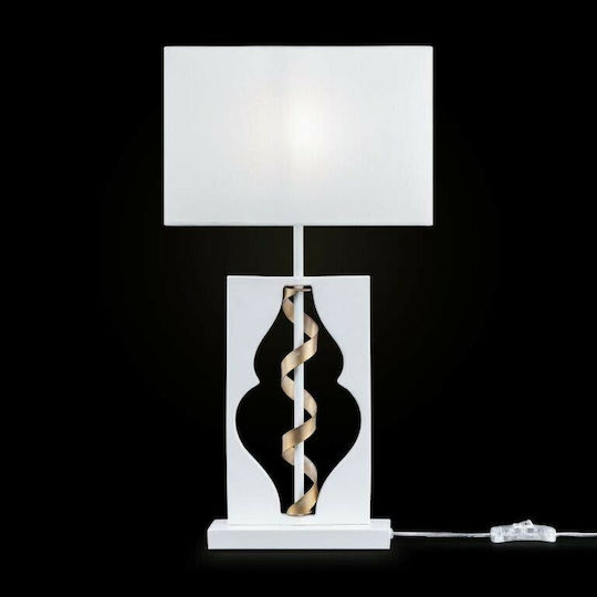 Maytoni Intreccio Metal Table Lamp with White Shade and Base