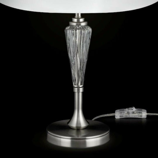 Maytoni Alicante Glass Table Lamp for Socket E14 with White Shade and Transparent Base