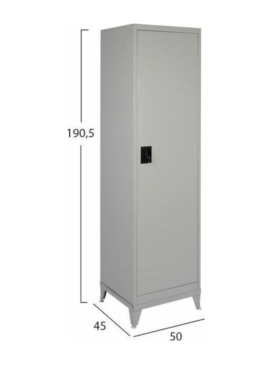 Dulap cu o ușă Metal Galvanizat cu 5 Rafturi 50x45x190.5cm