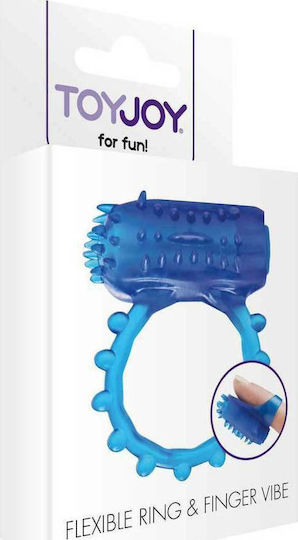 ToyJoy Flexible Ring & Finger Vibe Vibrating Ring Cock Blue