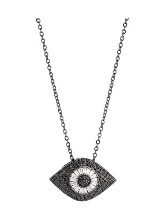 Breeze Necklace Eye from Gold Plated Steel with Zircon