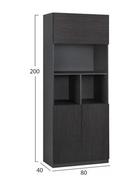 Ξύλινη Ντουλάπα Γραφείου Wenge 80x40x200cm