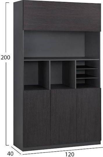Ξύλινη Ντουλάπα Γραφείου Wenge 120x40x200cm Ξύλινη Ντουλάπα Γραφείου Wenge 120x40x200cm