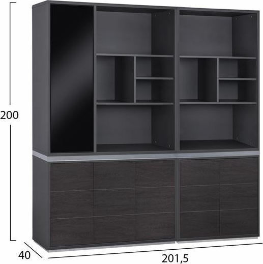 Ξύλινη Ντουλάπα Γραφείου Rosewood Wenge 201.5x40x200cm