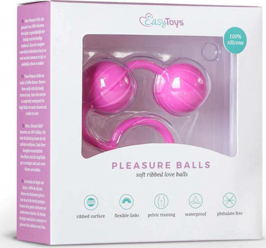Easytoys Vertical Ribbed Geisha Balls Κολπικές Μπάλες Ροζ