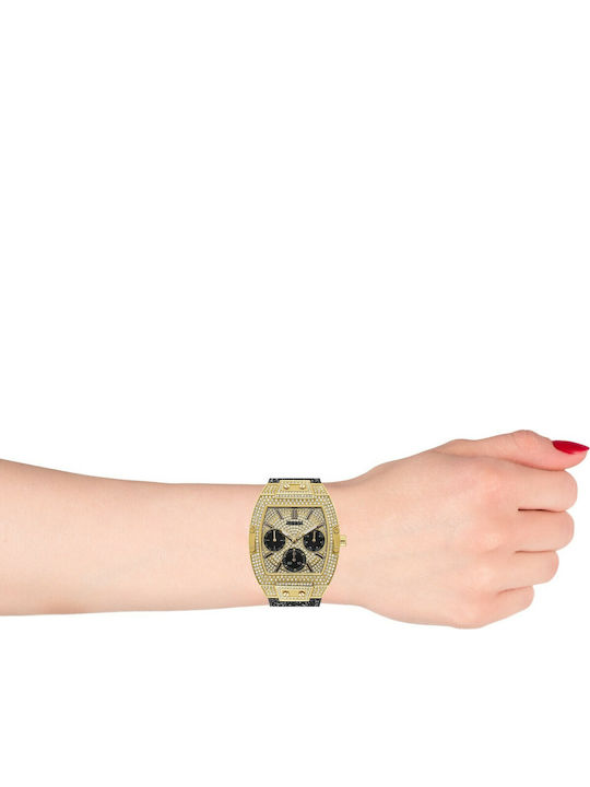 Guess Women's Watch Chronograph with Black Rubber Strap