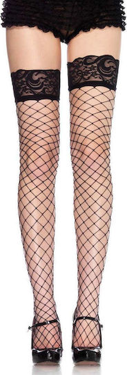 Leg Avenue Fence Net Thigh Highs Black