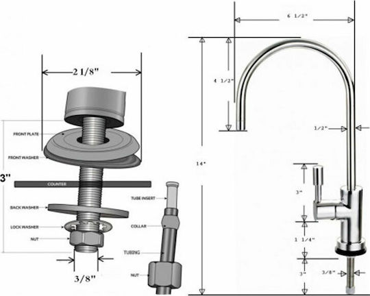 W.F Faucet for Water Filters Deluxe DAF-03