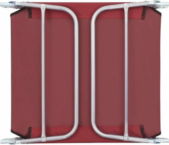 vidaXL Șezlonguri de Plajă Roșii Pliabile din Oțel 182x56x24.5cm 2 Bucăți