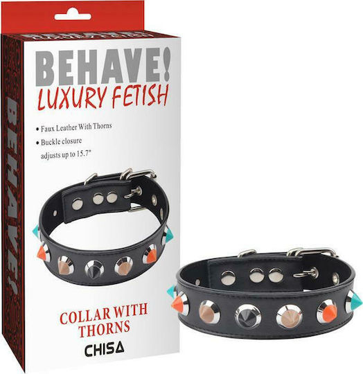 Chisa Novelties Behave! Collar with Thorns Collar in Black Color
