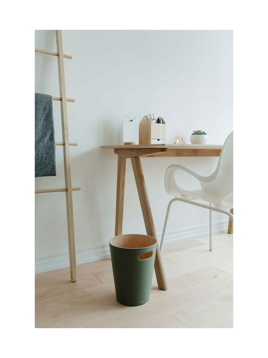Umbra Woodrow Office Wooden Waste Bin 7.5lt Green 23x22.9x28cm
