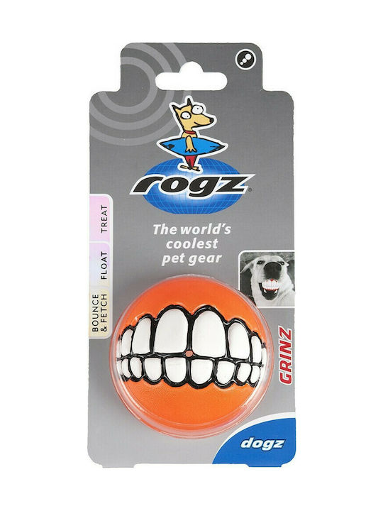 Rogz Fluffy Grinz Μπάλα Παιχνίδι Σκύλου Small Πορτοκαλί