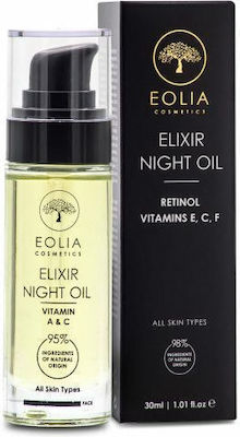 Eolia Cosmetics Elixir Λάδι Προσώπου για Θρέψη , Ενυδάτωση Night Vitamin A & C 30ml