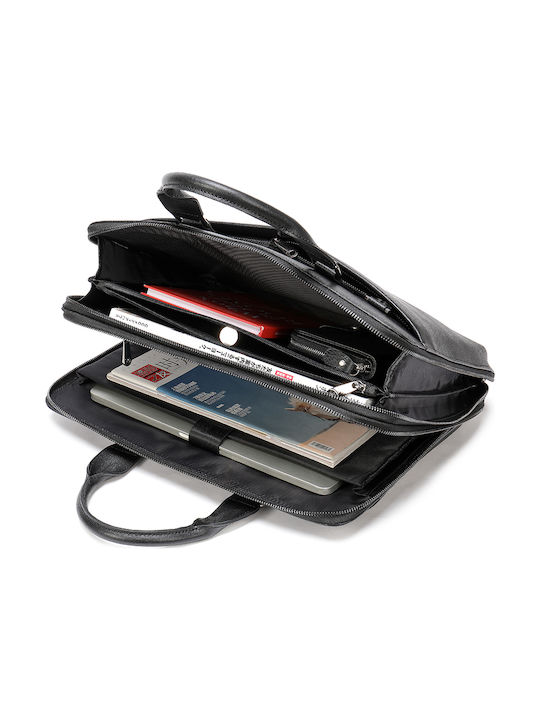 Leder Herrentasche Geldbörse Schwarz