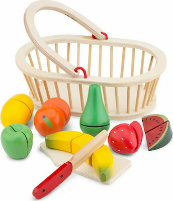 New Classic Toys Obst & Gemüse Spielzeug Σετ 7 Φρούτων με Καλάθι aus Holz für 2+ Jahre