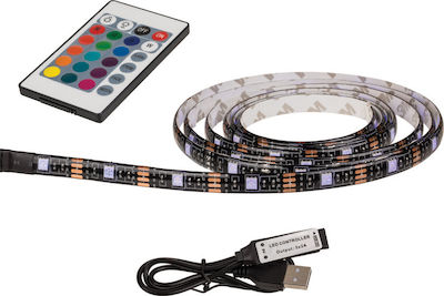 Out of the Blue Bandă LED Alimentare 12V RGB Lungime 2m și 75 LED-uri pe Metru Set cu Telecomandă și Alimentare