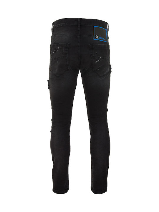 London Discover G3453 Ανδρικό Παντελόνι Τζιν Ελαστικό με Skinny Εφαρμογή Μαύρο