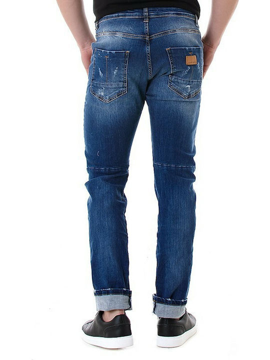 Cover Jeans Biker F4441 Pantaloni de Bărbați din Jean Albastru Q4441-25