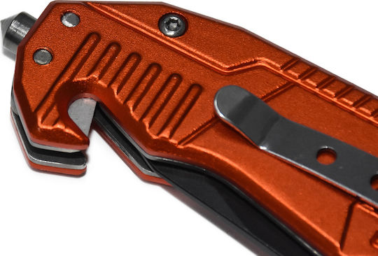 AlpinPro Pocket Knife Survival Orange with Blade made of Stainless Steel