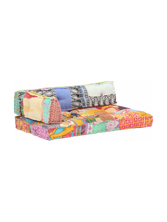 vidaXL Multicolour Pallet Sofa Cushion with Backrest 3 Pieces 120x80cm