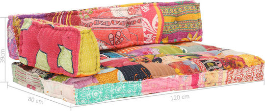 vidaXL Perna De Canapea Perne Pentru Scaune De Grădină Cu Spătar Multicolore 3 Buc 120x80 Cm