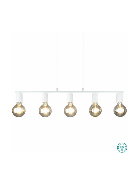 Trio Lighting Vannes Pendant Suspension Rail for 5 Bulbs E27 White