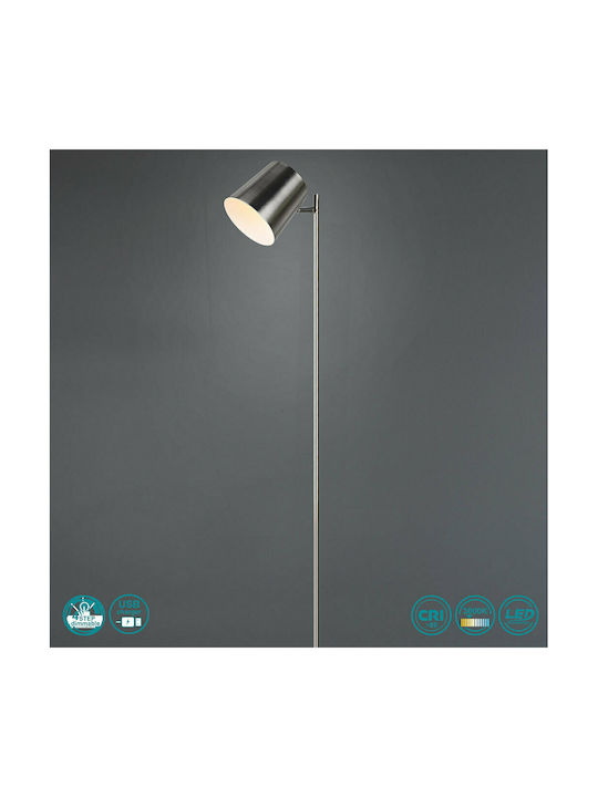 Trio Lighting Blake LED Floor Lamp H125xW20cm. with Warm White Light Silver