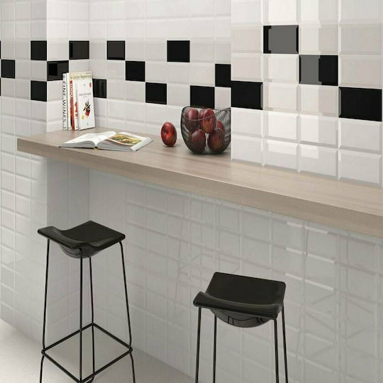 Karag Metro Kitchen Wall / Bathroom Gloss Ceramic Tile 20x10cm Black