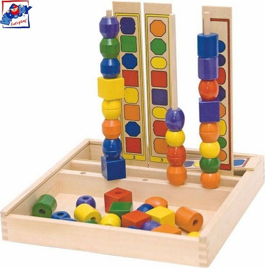 Woody Toys Παζλ Λογικής με Χάντρες Joc Educațional de Cunoștințe din Lemn pentru 3+ ani Ani