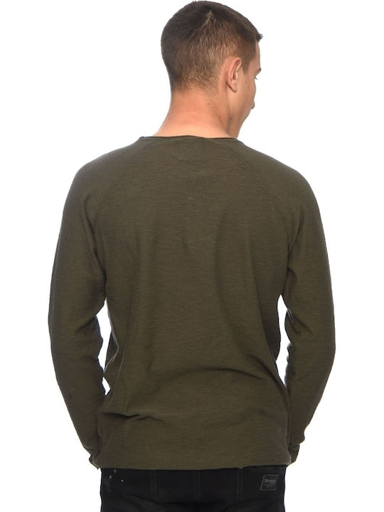 Brokers Jeans Herren Langarm-Pullover Khaki